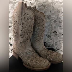 Corral Tan Embellished Heeled Boots